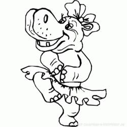 Dibujo para colorear: Hipopótamo (Animales) #8616 - Dibujos para Colorear e Imprimir Gratis