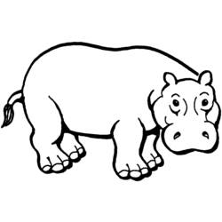 Dibujo para colorear: Hipopótamo (Animales) #8631 - Dibujos para Colorear e Imprimir Gratis