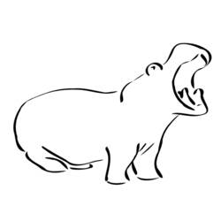 Dibujo para colorear: Hipopótamo (Animales) #8650 - Dibujos para Colorear e Imprimir Gratis