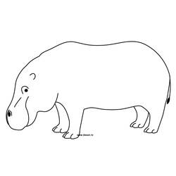 Dibujo para colorear: Hipopótamo (Animales) #8658 - Dibujos para Colorear e Imprimir Gratis