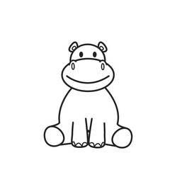 Dibujo para colorear: Hipopótamo (Animales) #8720 - Dibujos para Colorear e Imprimir Gratis