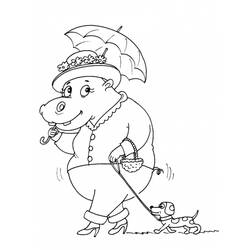 Dibujo para colorear: Hipopótamo (Animales) #8728 - Dibujos para Colorear e Imprimir Gratis