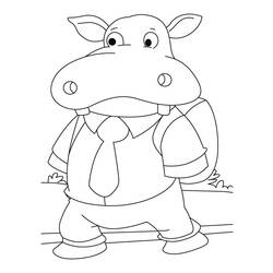 Dibujo para colorear: Hipopótamo (Animales) #8746 - Dibujos para Colorear e Imprimir Gratis