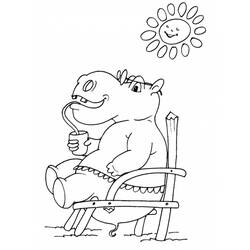 Dibujo para colorear: Hipopótamo (Animales) #8758 - Dibujos para Colorear e Imprimir Gratis