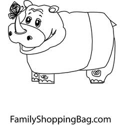 Dibujo para colorear: Hipopótamo (Animales) #8793 - Dibujos para Colorear e Imprimir Gratis