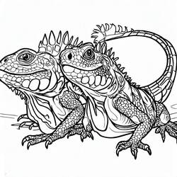 Dibujo para colorear: Iguana (Animales) #188778 - Dibujos para Colorear e Imprimir Gratis