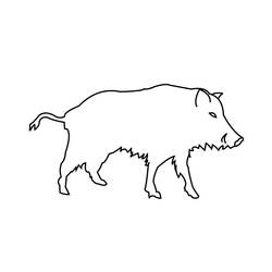Dibujo para colorear: Jabalí (Animales) #14638 - Dibujos para Colorear e Imprimir Gratis