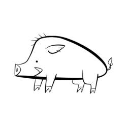 Dibujo para colorear: Jabalí (Animales) #14718 - Dibujos para Colorear e Imprimir Gratis