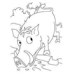 Dibujo para colorear: Jabalí (Animales) #14732 - Dibujos para Colorear e Imprimir Gratis