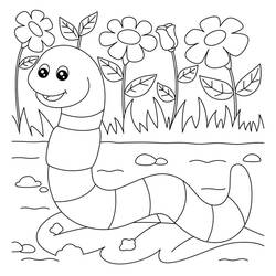 Dibujo para colorear: Lombriz (Animales) #214611 - Dibujos para Colorear e Imprimir Gratis