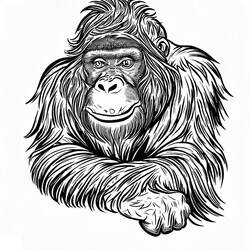 Dibujo para colorear: Orangután (Animales) #191561 - Dibujos para Colorear e Imprimir Gratis