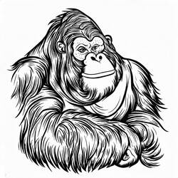 Dibujo para colorear: Orangután (Animales) #191562 - Dibujos para Colorear e Imprimir Gratis