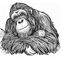 Dibujo para colorear: Orangután (Animales) #191578 - Dibujos para Colorear e Imprimir Gratis