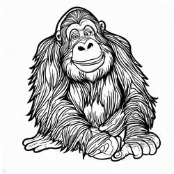 Dibujo para colorear: Orangután (Animales) #191580 - Dibujos para Colorear e Imprimir Gratis