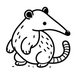 Dibujo para colorear: Oso Hormiguero (Animales) #219640 - Dibujos para Colorear e Imprimir Gratis