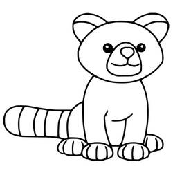 Dibujo para colorear: Panda Rojo (Animales) #212069 - Dibujos para Colorear e Imprimir Gratis