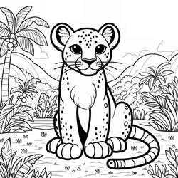 Dibujo para colorear: Pantera (Animales) #214425 - Dibujos para Colorear e Imprimir Gratis