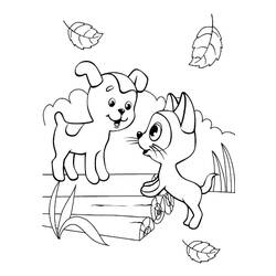 Dibujo Perro y Gato (Animales) #211022 para imprimir y colorear