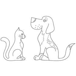Dibujo Perro y Gato (Animales) #211023 para imprimir y colorear