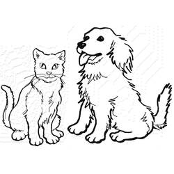 Dibujo Perro y Gato (Animales) #211031 para imprimir y colorear