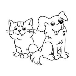 Dibujo Perro y Gato (Animales) #211036 para imprimir y colorear