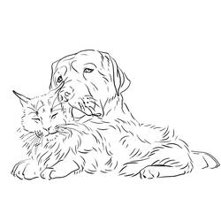 Dibujo Perro y Gato (Animales) #211042 para imprimir y colorear