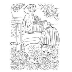 Dibujo Perro y Gato (Animales) #211045 para imprimir y colorear