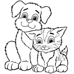 Dibujo Perro y Gato (Animales) #211057 para imprimir y colorear