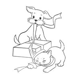 Dibujo Perro y Gato (Animales) #211058 para imprimir y colorear