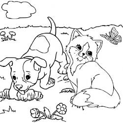 Dibujo Perro y Gato (Animales) #211062 para imprimir y colorear