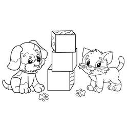 Dibujo Perro y Gato (Animales) #211063 para imprimir y colorear