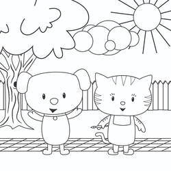Dibujo Perro y Gato (Animales) #211073 para imprimir y colorear