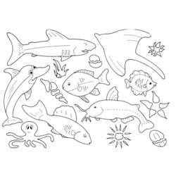 Dibujo para colorear: Pescado (Animales) #17203 - Dibujos para Colorear e Imprimir Gratis