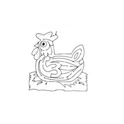 Dibujo para colorear: Pollo (Animales) #17327 - Dibujos para Colorear e Imprimir Gratis