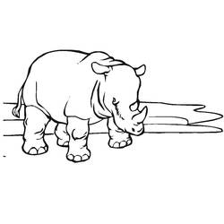 Dibujo para colorear: Rinoceronte (Animales) #206664 - Dibujos para Colorear e Imprimir Gratis