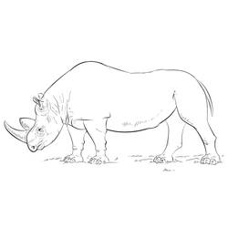 Dibujo para colorear: Rinoceronte (Animales) #206666 - Dibujos para Colorear e Imprimir Gratis