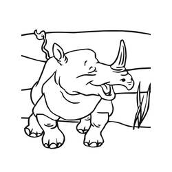 Dibujo para colorear: Rinoceronte (Animales) #206667 - Dibujos para Colorear e Imprimir Gratis