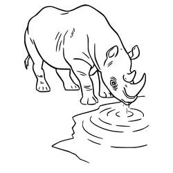 Dibujo para colorear: Rinoceronte (Animales) #206673 - Dibujos para Colorear e Imprimir Gratis