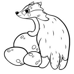Dibujo para colorear: Tejón (Animales) #208860 - Dibujos para Colorear e Imprimir Gratis