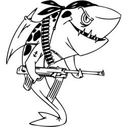 Dibujo para colorear: Tiburón (Animales) #14803 - Dibujos para Colorear e Imprimir Gratis