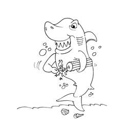 Dibujo para colorear: Tiburón (Animales) #14875 - Dibujos para Colorear e Imprimir Gratis