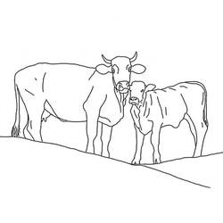 Dibujo para colorear: Vaca (Animales) #13194 - Dibujos para Colorear e Imprimir Gratis