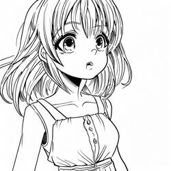 Dibujos para colorear: Chica Manga - Dibujos para Colorear e Imprimir Gratis