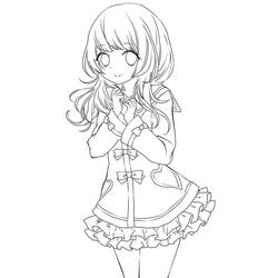 Dibujo para colorear: Chica Manga (Anime y Manga) #190661 - Dibujos para Colorear e Imprimir Gratis