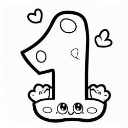 Dibujos para colorear: Número 1 - Dibujos para Colorear e Imprimir Gratis