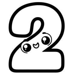 Dibujos para colorear: Número 2 - Dibujos para Colorear e Imprimir Gratis