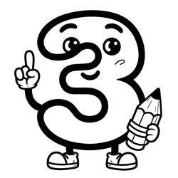 Dibujos para colorear: Número 3 - Dibujos para Colorear e Imprimir Gratis