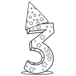 Dibujo Número 3 (Aprendizaje y Educación) #221340 para imprimir y colorear