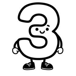 Dibujo Número 3 (Aprendizaje y Educación) #221343 para imprimir y colorear