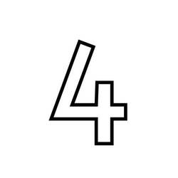 Dibujos para colorear: Número 4 - Dibujos para Colorear e Imprimir Gratis